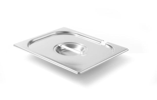 HENDI Gastronorm-Deckel mit Löffelaussparung – Kitchen Line – GN 1 / 2 – 265 × 325 mm – Produktansicht