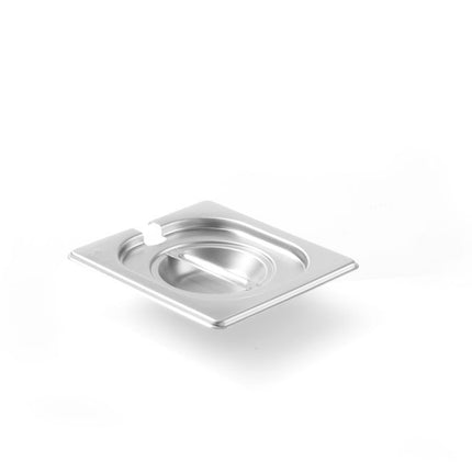 HENDI Gastronorm-Deckel mit Löffelaussparung – Kitchen Line – GN 1 / 6 – 176 × 162 mm – Produktansicht