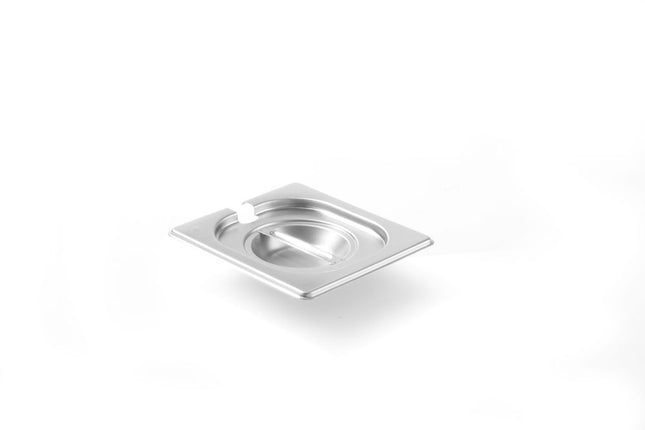 HENDI Gastronorm-Deckel mit Löffelaussparung – Kitchen Line – GN 1 / 6 – 176 × 162 mm – Produktansicht