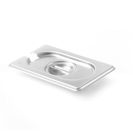 HENDI Gastronorm-Deckel mit Löffelaussparung – Kitchen Line – GN 1 / 9 – 176 × 108 mm – Produktansicht