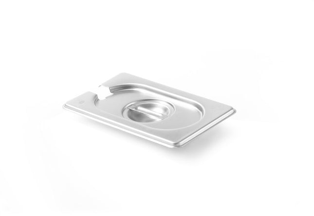 HENDI Gastronorm-Deckel mit Löffelaussparung – Kitchen Line – GN 1 / 9 – 176 × 108 mm – Produktansicht