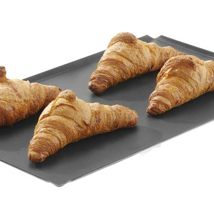HENDI Blech –  antihaftbeschichtet –  4 Kanten – Rechteckig – Schwarz – 600 × 400 × H 10 mm – Weitere Produktansicht