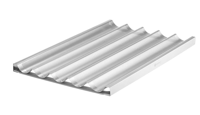 HENDI Baguette-Blech – Silber – 600 × 400 mm – 5 Einschübe  – Produktansicht