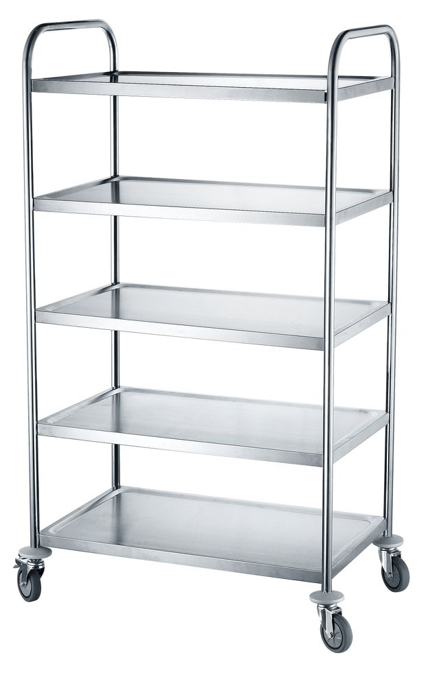 HENDI Servierwagen mit 5 Regalböden – 905 × 585 × 1545 mm – Produktansicht