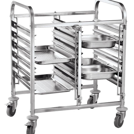 HENDI Transportwagen doppelt - 12xGN1 / 1 – 810 × 610 × 960 mm – Produktansicht