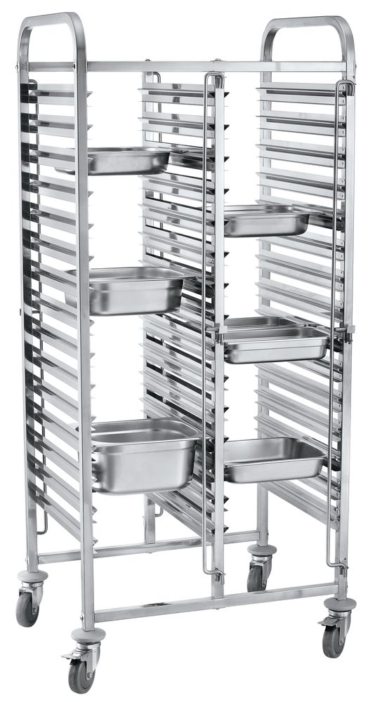 HENDI Transportwagen doppelt - 30xGN1 / 1 – 798 × 610 × 1710 mm – Produktansicht