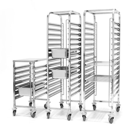 HENDI Abräumwagen - 15 x GN 1 / 1 – Profi Line – 440 × 610 × 1710 mm – weitere Produktansicht