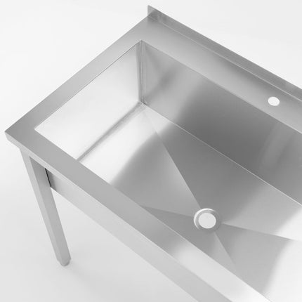 HENDI Tisch mit Einzelwaschwanne – ohne Spritzschutz – verschraubt – Tiefe 600 mm – Budget Line – 800 × 600 × 850 mm – weitere Produktansicht