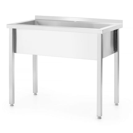 HENDI Tisch mit Einzelwaschwanne – ohne Spritzschutz – verschraubt – Tiefe 600 mm – Budget Line – 1000 × 600 × 850 mm – weitere Produktansicht