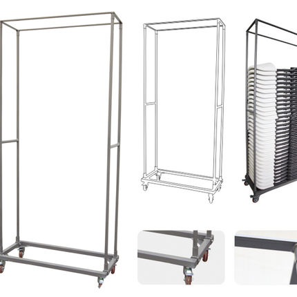 AmerBox Transportwagen für Stühle – 1140 × 492 × H 1895 mm – Weitere Produktansicht