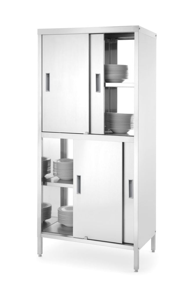 HENDI Durchreicheschrank mit Trennwand und Schiebetüren – verschraubt – Kitchen Line – 800 × 500 × 1800 mm – Produktansicht
