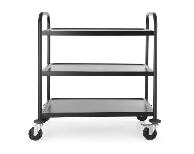 HENDI Servierwagen mattschwarz – 905 × 585 × 945 mm – Produktansicht