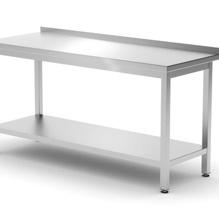 HENDI Wandtisch mit Ablage – verschraubt – Tiefe 600 mm – Profi Line – 1600 × 600 × 850 mm – Produktansicht