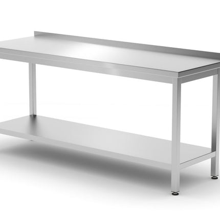 HENDI Wandtisch mit Ablage – verschraubt – Tiefe 600 mm – Profi Line – 1800 × 600 × 850 mm – Produktansicht