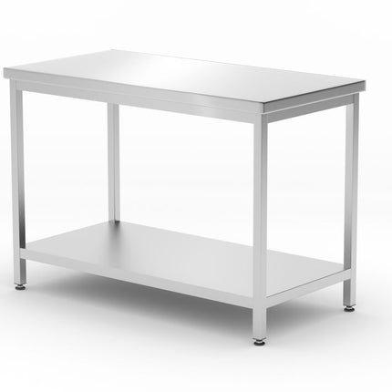 HENDI Mitteltisch mit Ablage – verschraubt – Tiefe 600 mm – Profi Line – 1200 × 600 × 850 mm – Produktansicht