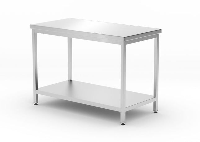 HENDI Mitteltisch mit Ablage – verschraubt – Tiefe 600 mm – Profi Line – 1200 × 600 × 850 mm – Produktansicht