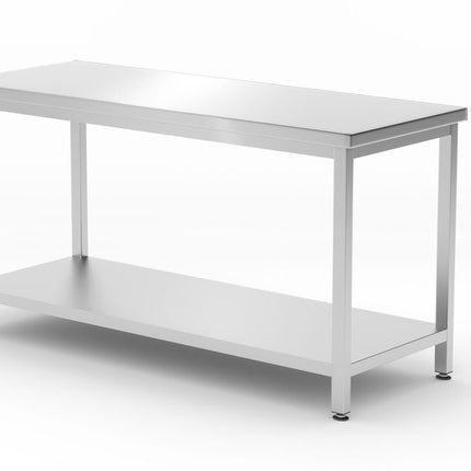 HENDI Mitteltisch mit Ablage – verschraubt – Tiefe 600 mm – Profi Line – 1600 × 600 × 850 mm – Produktansicht