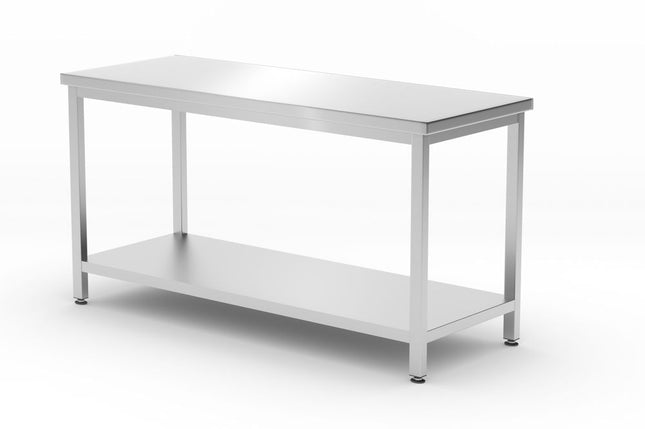 HENDI Mitteltisch mit Ablage – verschraubt – Tiefe 600 mm – Profi Line – 1600 × 600 × 850 mm – Produktansicht