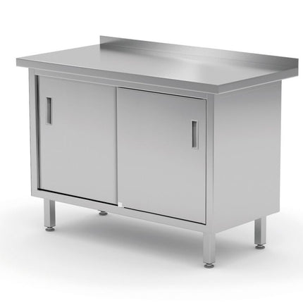 HENDI Wandtischschrank mit Schiebetüren – verschweißt – Profi Line – 1600 × 600 × 850 mm – Produktansicht