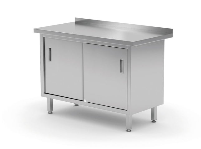 HENDI Wandtischschrank mit Schiebetüren – verschweißt – Profi Line – 1200 × 600 × 850 mm – Produktansicht