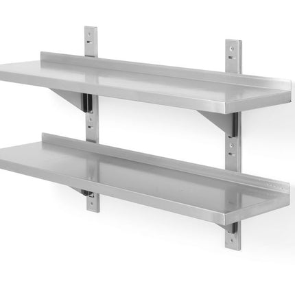 HENDI Doppelwandregal – einstellbar – mit 2 Halterungen – 1000 × 300 × 600 mm – Produktansicht