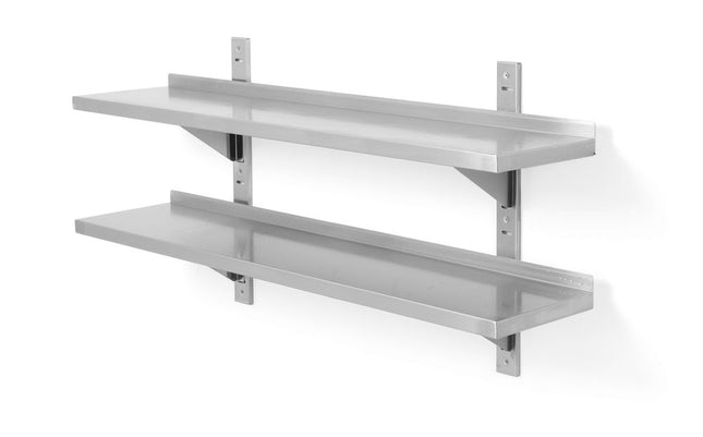 HENDI Doppelwandregal – einstellbar – mit 2 Halterungen – 1200 × 300 × 600 mm – Produktansicht