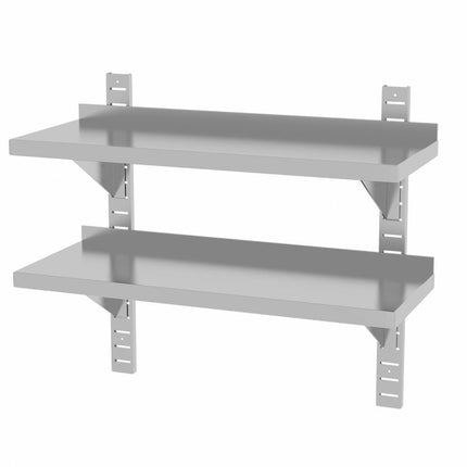 HENDI Doppelwandregal – einstellbar – mit 2 Halterungen – 800 × 300 × 600 mm – Produktansicht