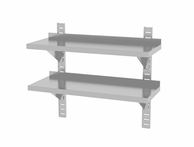 HENDI Doppelwandregal – einstellbar – mit 2 Halterungen – 800 × 300 × 600 mm – Produktansicht
