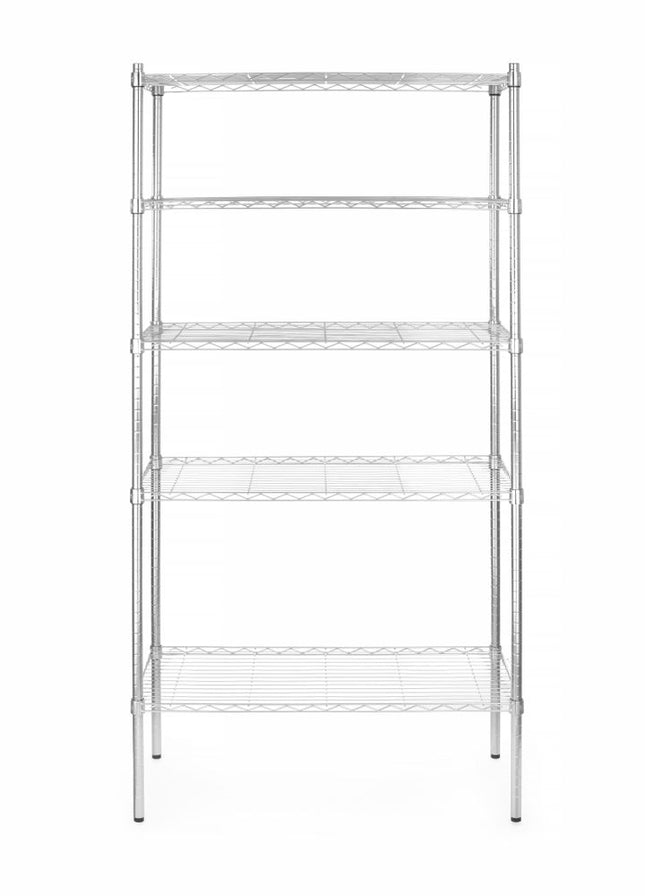 HENDI Lagerregal mit 5 Fächern – Chrom – 910 × 455 × 1830 mm – Produktansicht