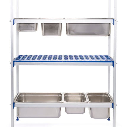 HENDI Regalsystem aus Aluminium für GN Behälter – 1120 × 355 × 1685 mm – Produktansicht