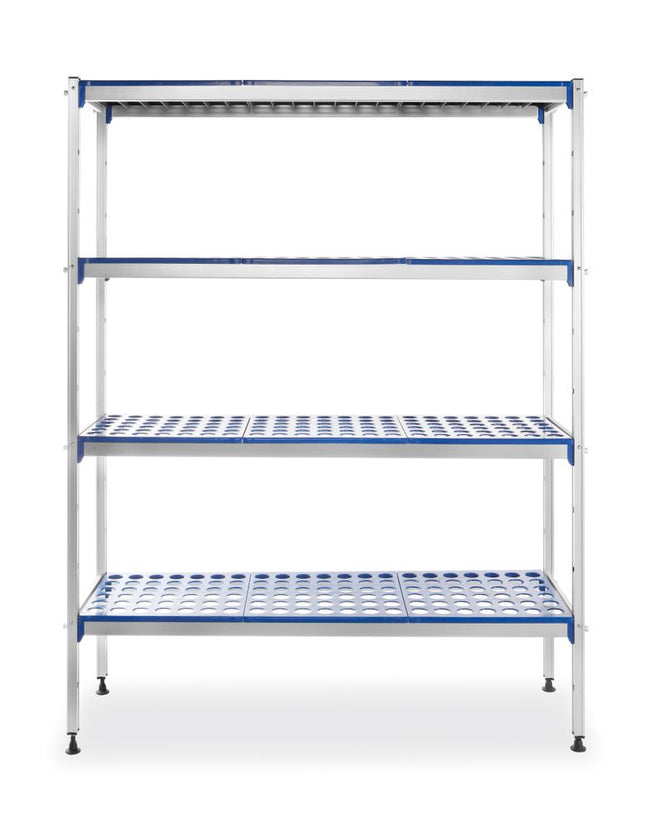 HENDI Lagerregal – Aluminium – 1280 × 405 × 1685 mm – Produktansicht