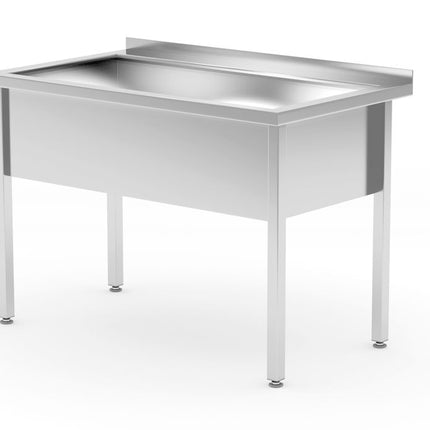 HENDI Tisch mit Einzelwaschwanne – verschweißt – Tiefe 700 mm – Kammerhöhe 300 mm – Profi Line – 800 × 700 × 850 mm – Produktansicht