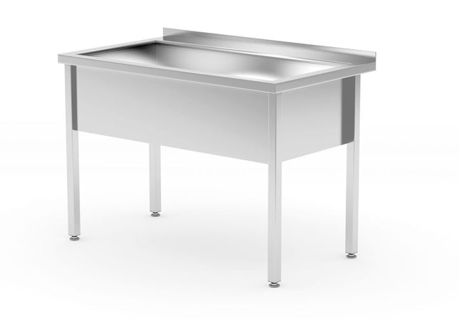 HENDI Tisch mit Einzelwaschwanne – verschweißt – Tiefe 700 mm – Kammerhöhe 300 mm – Profi Line – 800 × 700 × 850 mm – Produktansicht