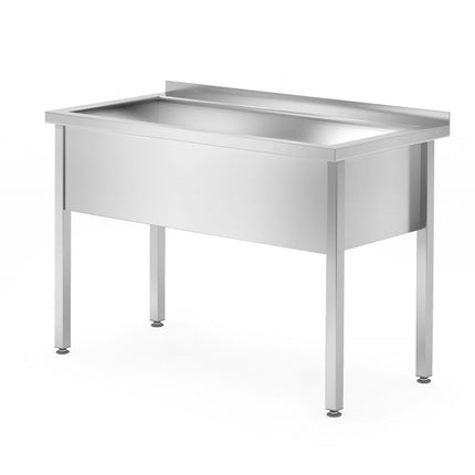 HENDI Tisch mit Einzelwaschwanne – verschweißt – Tiefe 700 mm – Kammerhöhe 300 mm – Profi Line – 1000 × 700 × 850 mm – Produktansicht