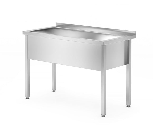 HENDI Tisch mit Einzelwaschwanne – verschweißt – Tiefe 700 mm – Kammerhöhe 300 mm – Profi Line – 1000 × 700 × 850 mm – Produktansicht