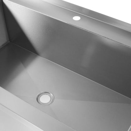 HENDI Tisch mit Einzelwaschwanne – verschweißt – Tiefe 700 mm – Kammerhöhe 300 mm – Profi Line – 1000 × 700 × 850 mm – weitere Produktansicht