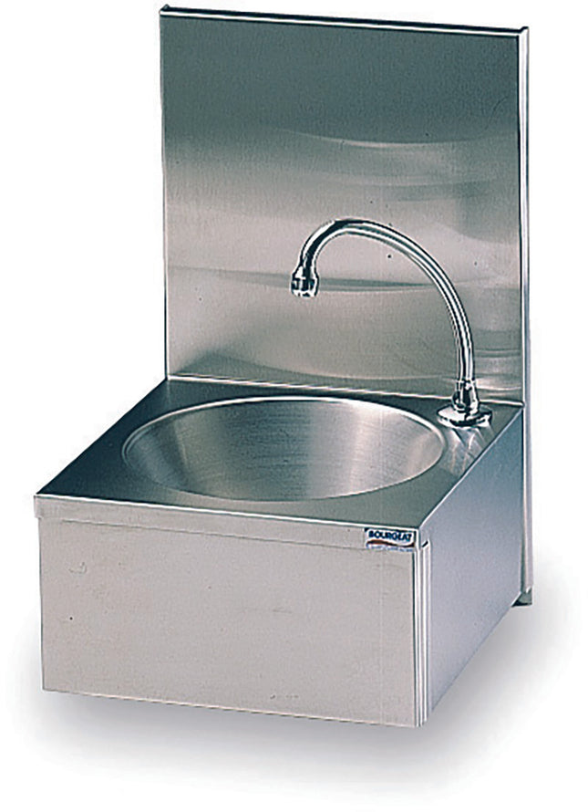 Bourgeat hand wash basin made of stainless stainless steel with back wall