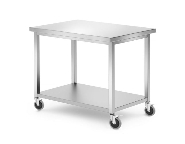 HENDI Mobiler Tisch – mit Ablage – verschraubt – Kitchen Line – 1000 × 700 × 850 mm – Produktansicht