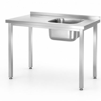 HENDI Spültisch –  verschraubt – Kitchen Line – Spülbecken auf der rechten Seite – 800 × 600 × H 850 mm – Produktansicht