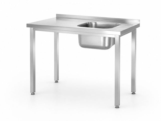 HENDI Spültisch –  verschraubt – Kitchen Line – Spülbecken auf der rechten Seite – 1000 × 600 × H 850 mm – Produktansicht