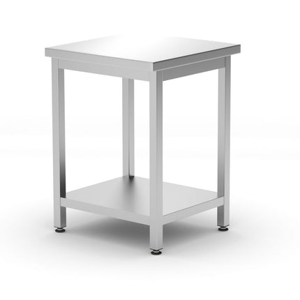 HENDI Mitteltisch mit Ablage – verschraubt – Tiefe 600 mm – Kitchen Line – 600 × 600 × 850 mm – Produktansicht