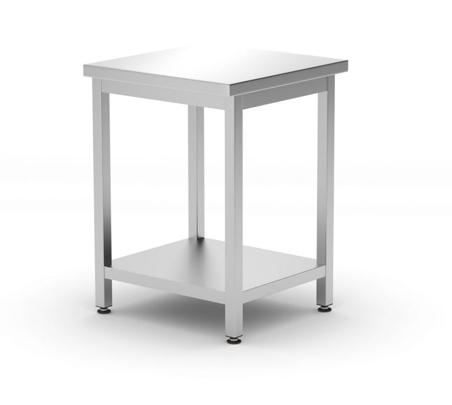 HENDI Mitteltisch mit Ablage – verschraubt – Tiefe 600 mm – Kitchen Line – 600 × 600 × 850 mm – Produktansicht