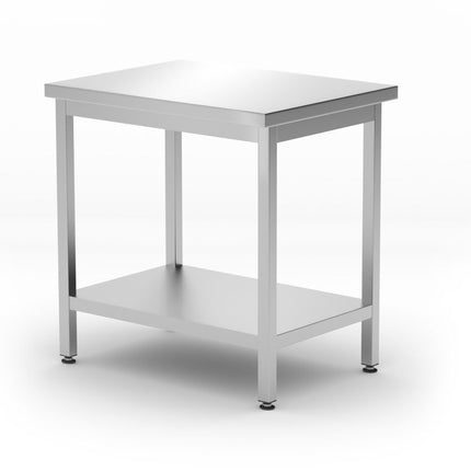 HENDI Mitteltisch mit Ablage – verschraubt – Tiefe 600 mm – Kitchen Line – 800 × 600 × 850 mm – Produktansicht