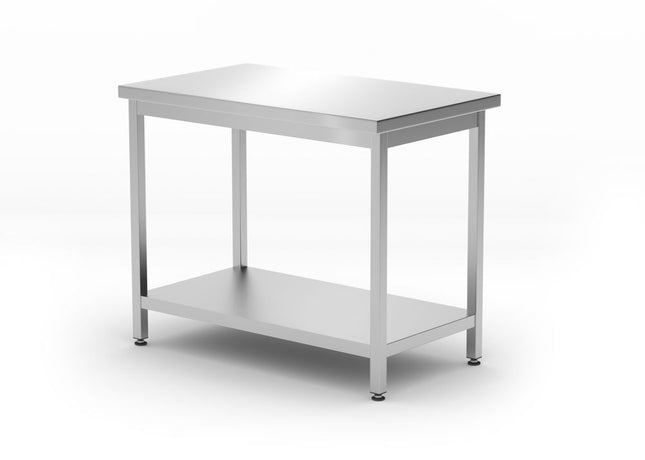HENDI Mitteltisch mit Ablage – verschraubt – Tiefe 600 mm – Kitchen Line – 1000 × 600 × 850 mm – Produktansicht