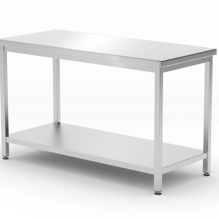 HENDI Mitteltisch mit Ablage – verschraubt – Tiefe 600 mm – Kitchen Line – 1200 × 600 × 850 mm – Produktansicht