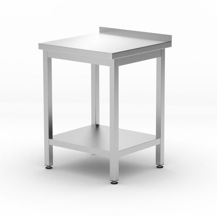 HENDI Wandtisch mit Ablage – verschraubt – Tiefe 600 mm – Kitchen Line – 600 × 600 × 850 mm – Produktansicht