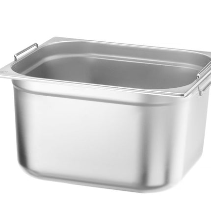 HENDI Gastronorm-Behälter 2 / 3 Budget Line mit Griffen – Budget Line – GN 2 / 3 – 17 l – 354 × 325 × 200 mm – Produktansicht