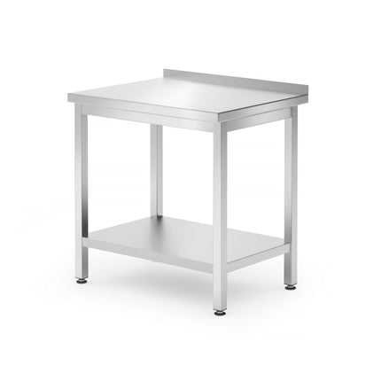 HENDI Wandtisch mit Ablage – verschraubt – Tiefe 600 mm – Kitchen Line – 800 × 600 × 850 mm – Produktansicht