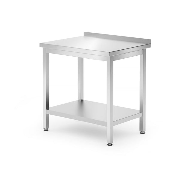 HENDI Wandtisch mit Ablage – verschraubt – Tiefe 600 mm – Kitchen Line – 800 × 600 × 850 mm – Produktansicht