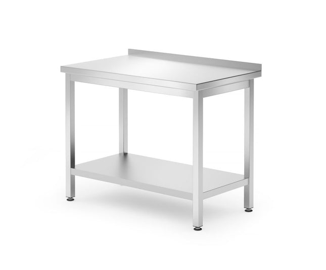 HENDI Wandtisch mit Ablage – verschraubt – Tiefe 600 mm – Kitchen Line – 1000 × 600 × 850 mm – Produktansicht